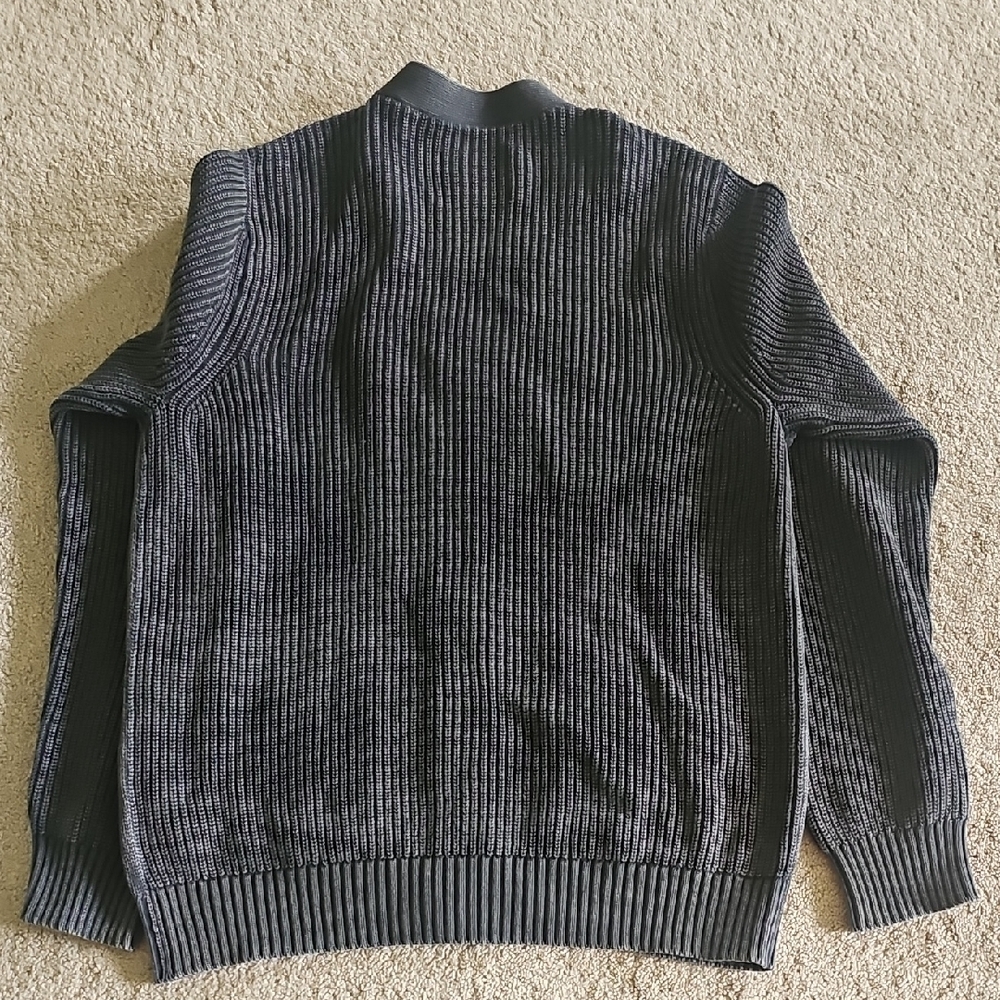 Lucky Brand Men's Charcoal Cable Knit Cardigan - Picture 3 of 6